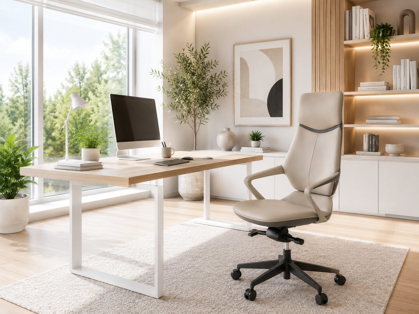 Designová kancelářská židle v moderním pracovním interiéru